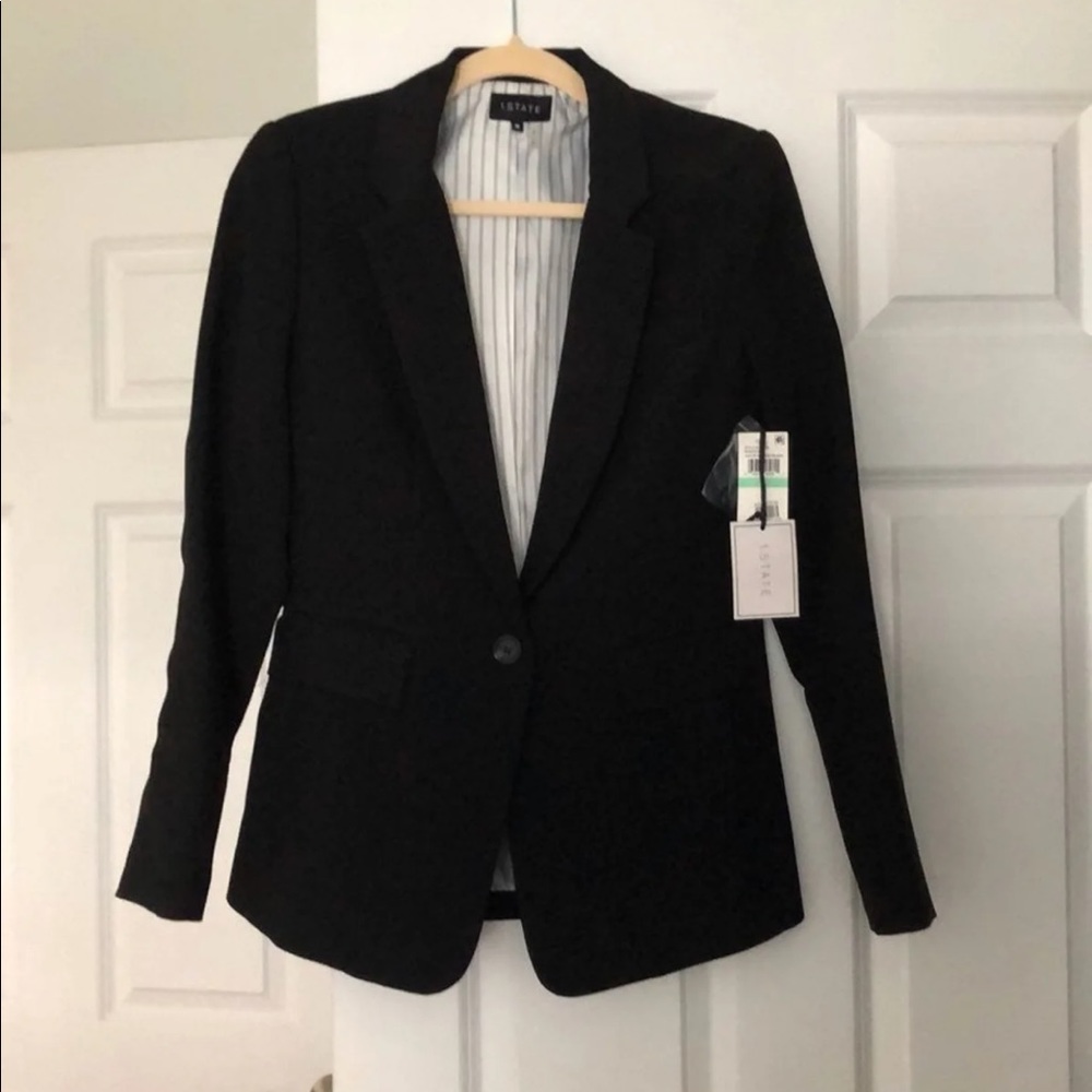 NWT 1. STATE One-Button Stretch Crepe Blazer